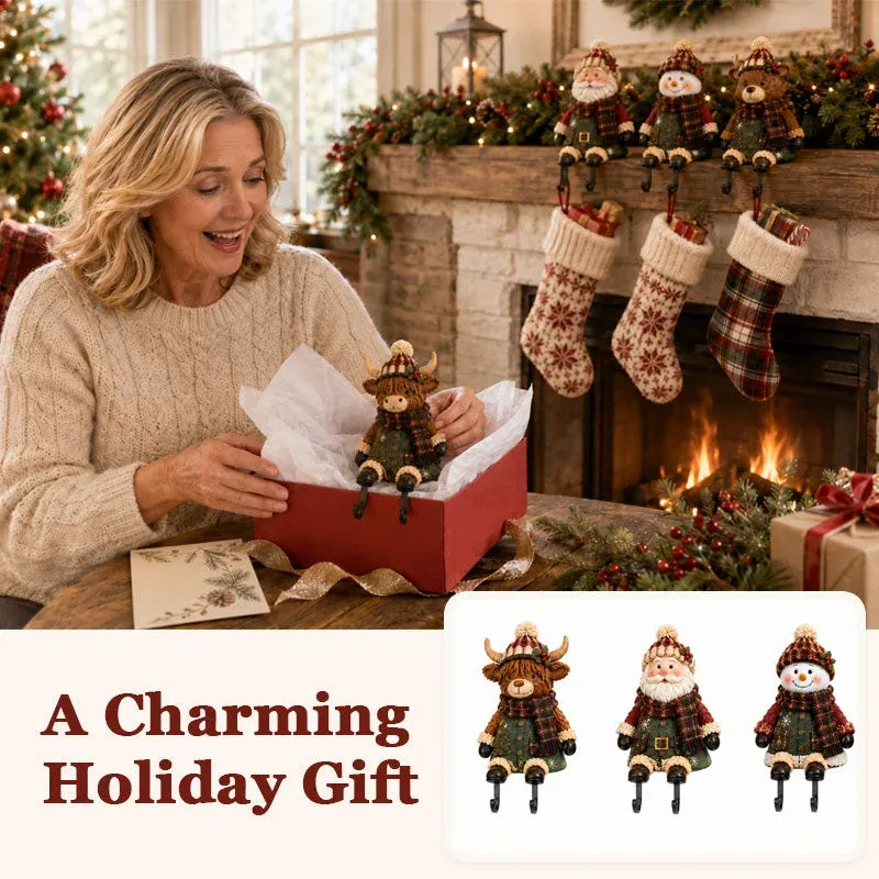 Cozy fireplace mantel rustic farmhouse Christmas styling