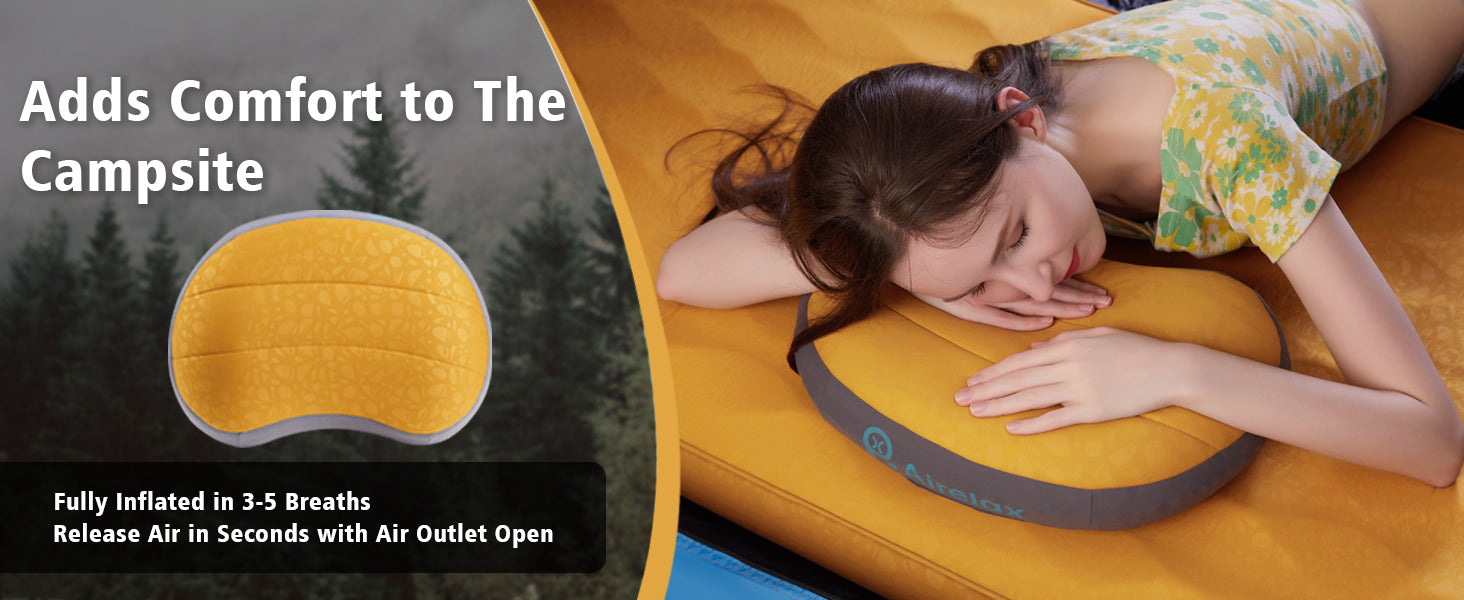 Airelax Ultra Light Inflatable Outdoor Camping Pillow for Neck and Waist Support