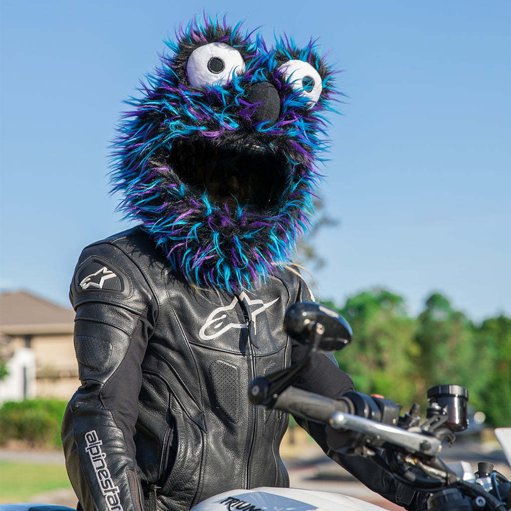 Motorcycle Helmet Cover - Blue, Purple and Black