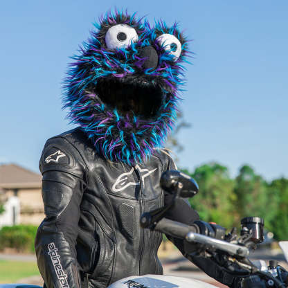 Motorcycle Helmet Cover - Blue, Purple and Black
