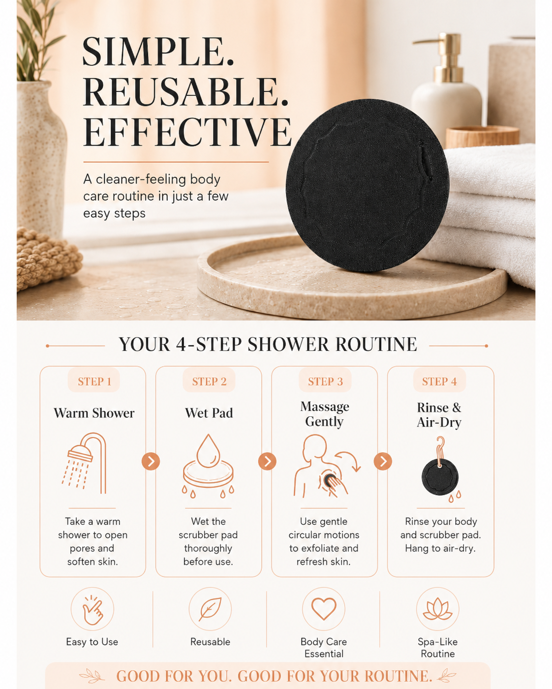 Sturdy construction for reliable body cleansing