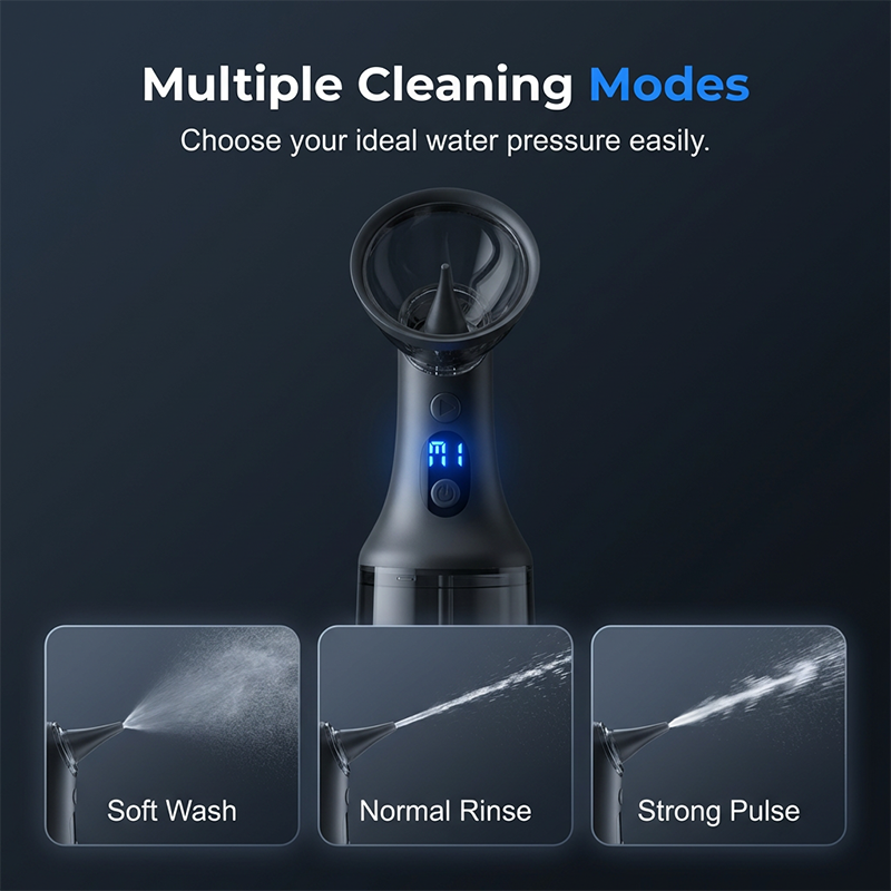 LED display and multiple cleaning modes on electric ear cleaner