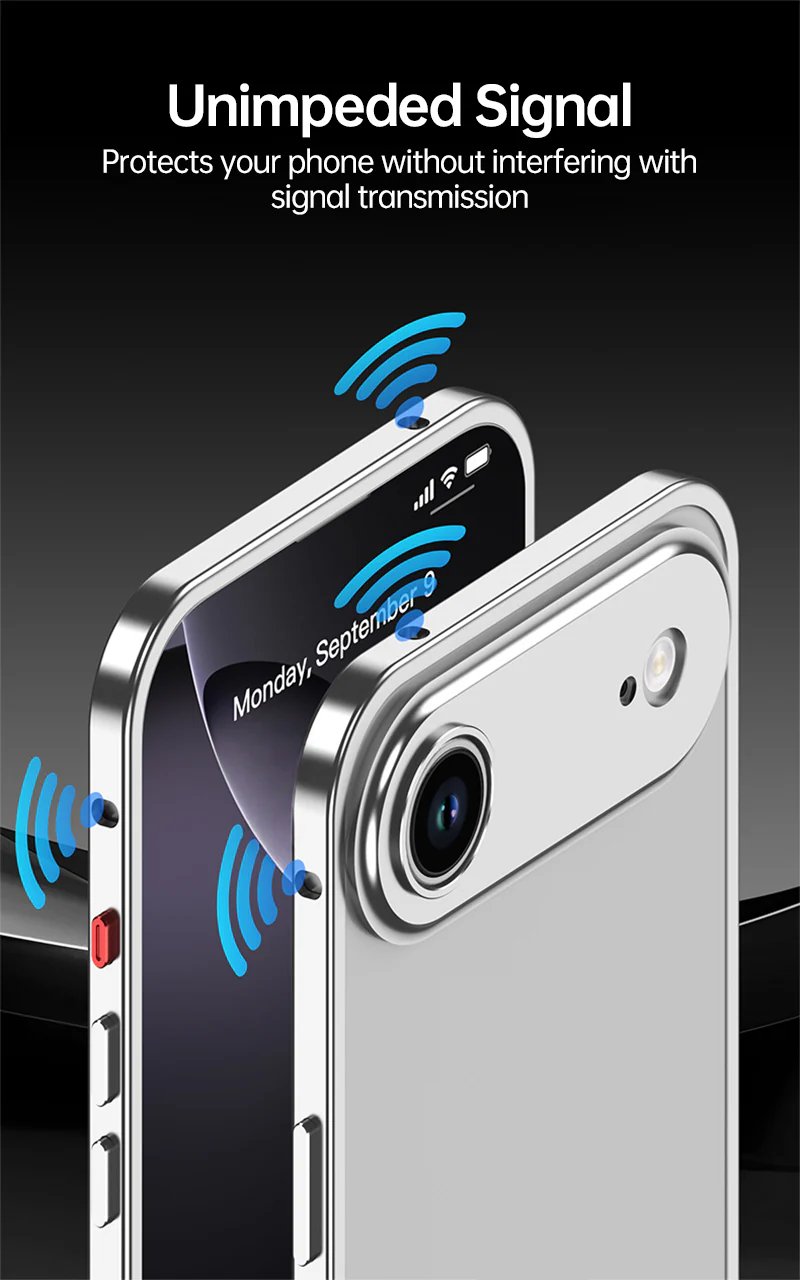 Signal-friendly cutouts on aluminum iPhone 18 case