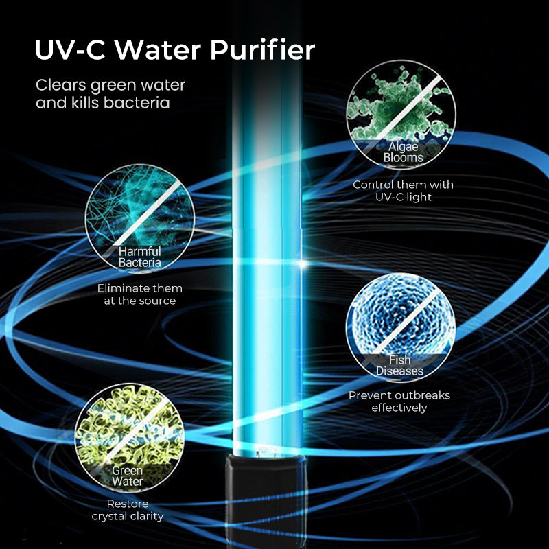 Submersible UV sterilizer lamp for aquarium water clarity support