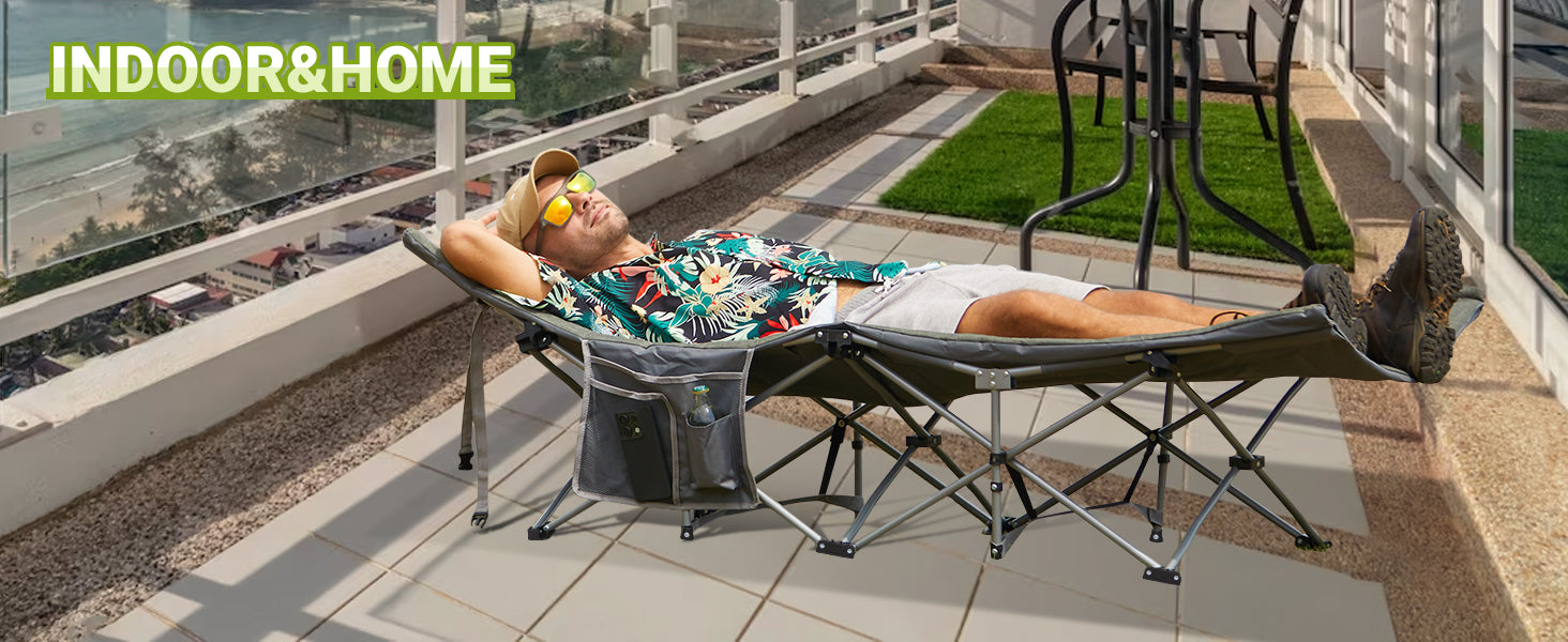 FUNDANGO Folding Camping Cot OAK COT PRO