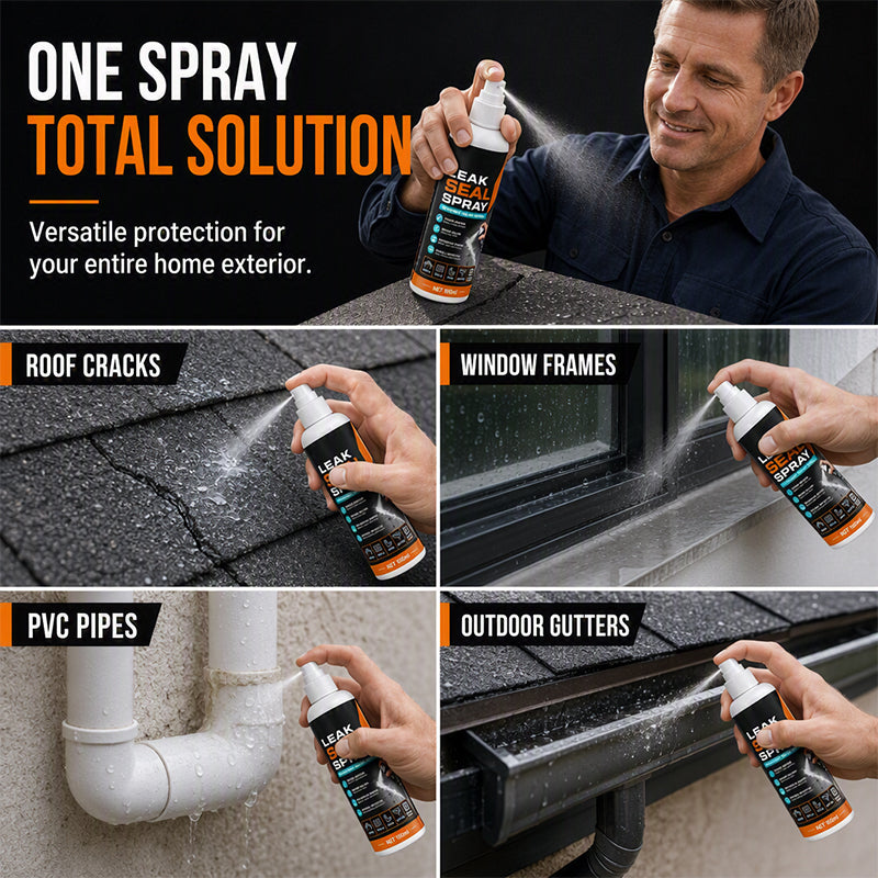 Multiple household uses for leak sealing spray