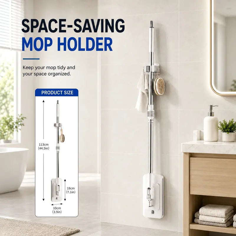 Space saving mop storage