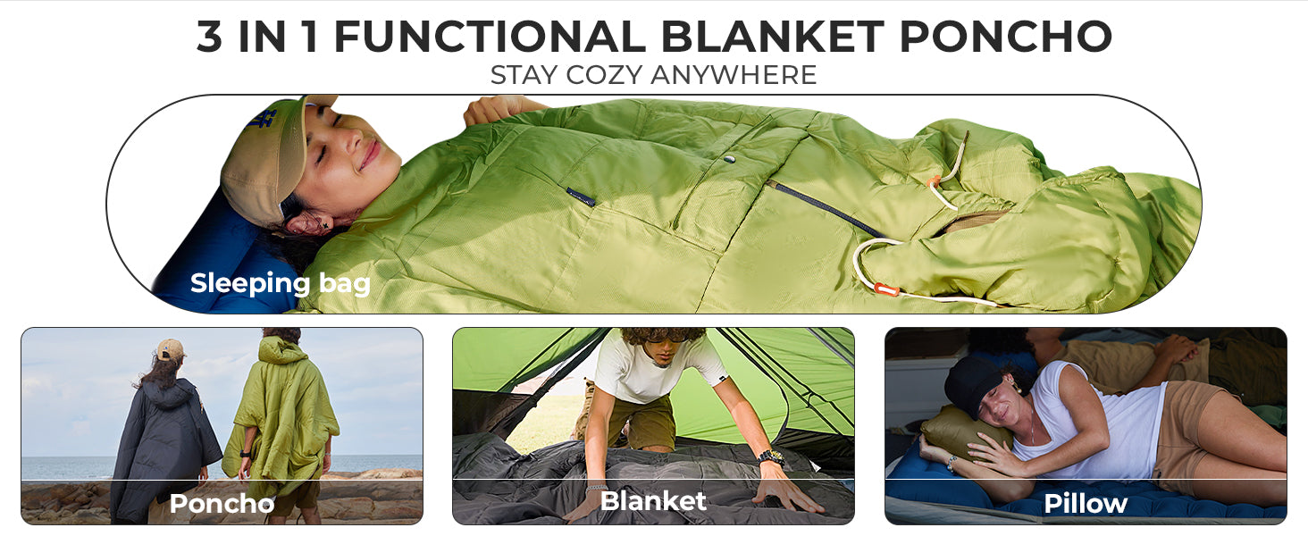 KingCamp Camping Wearable Blanket Poncho