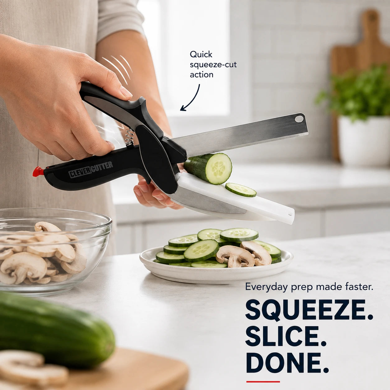 Squeeze slice done fast cutting