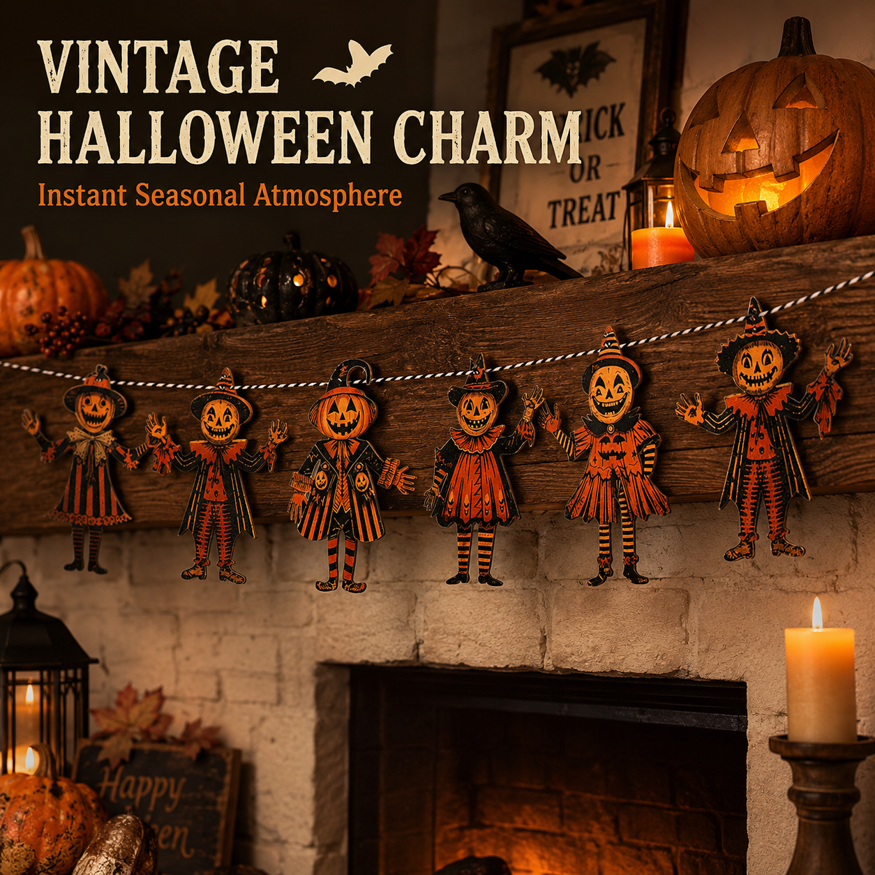 Measurement diagram showing 15cm height and width range for pumpkin figures