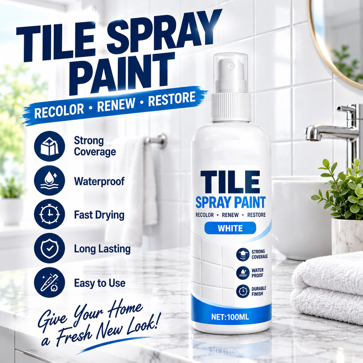 🎨 Tile Renewal Spray Paint | 100ml 3 Colors product image 1