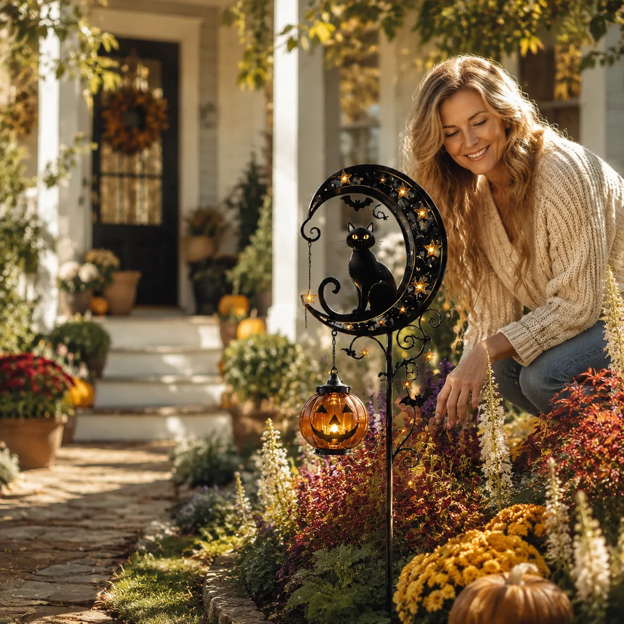Solar powered Halloween garden light