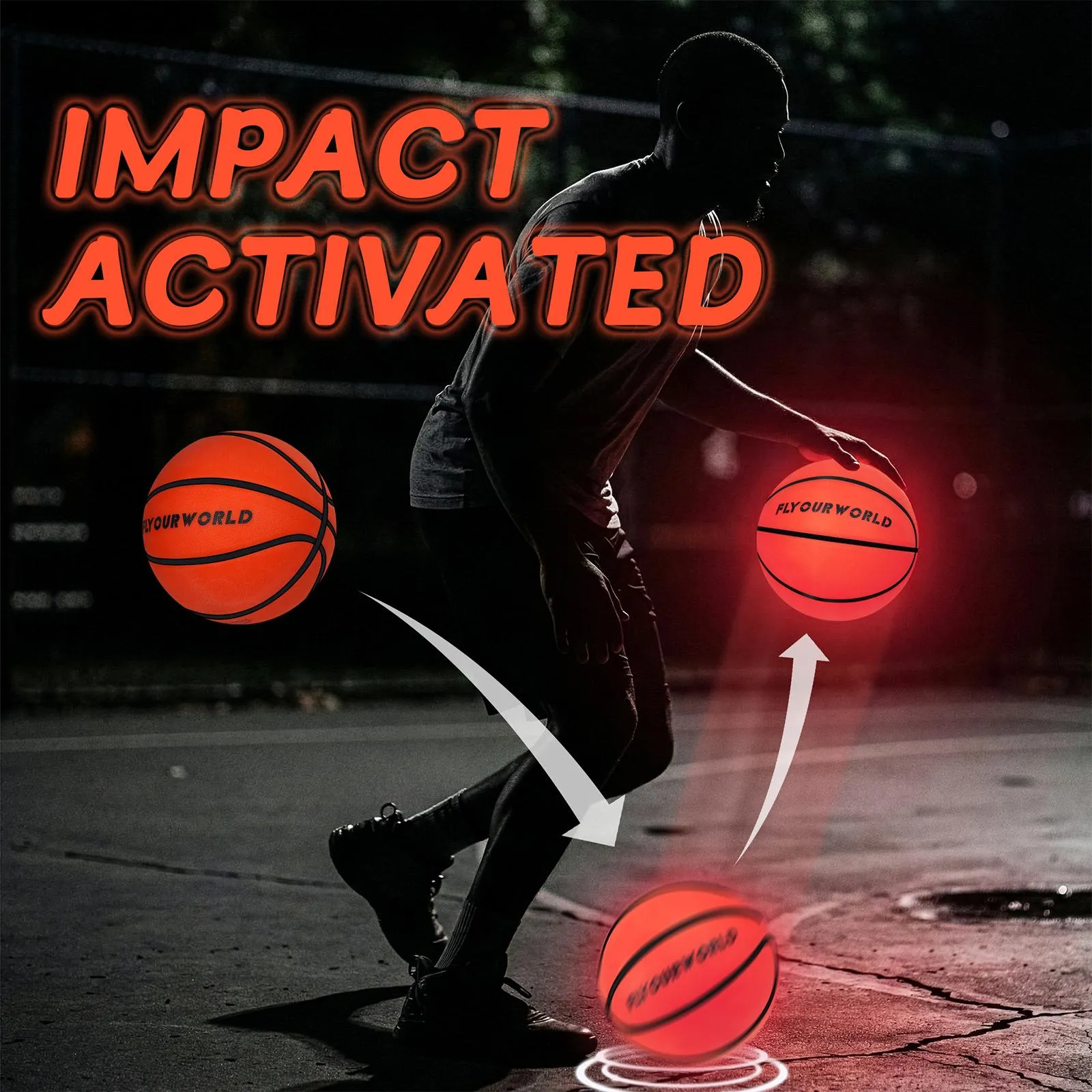 Official size style LED basketball with textured grip