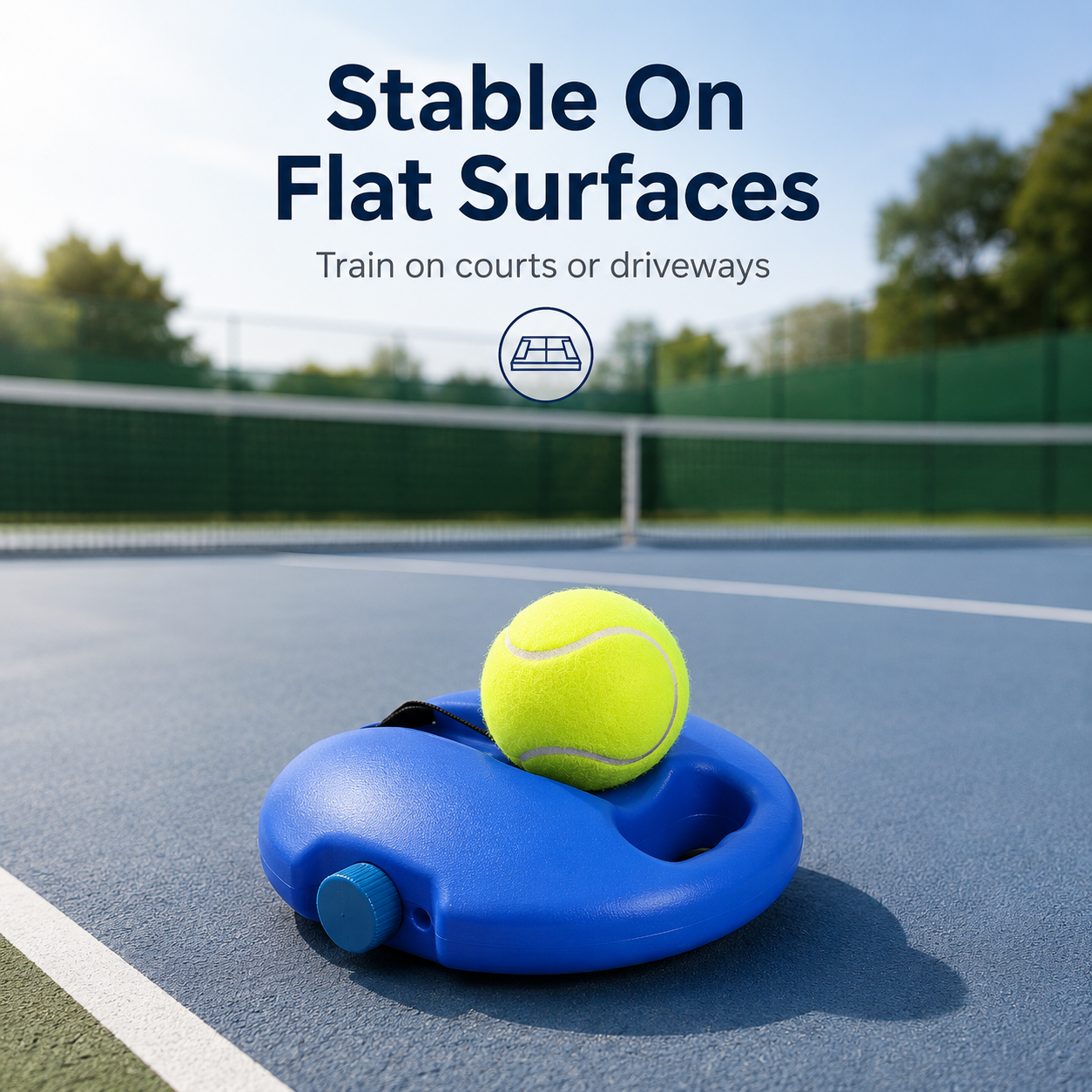 4 meter elastic return cord connected to high bounce tennis ball detail