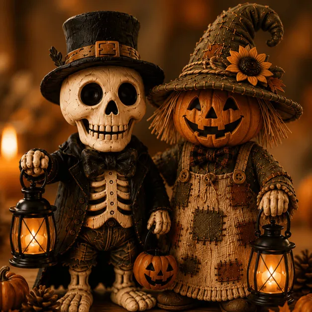 Giving cute Halloween figurine as a thoughtful autumn housewarming gift