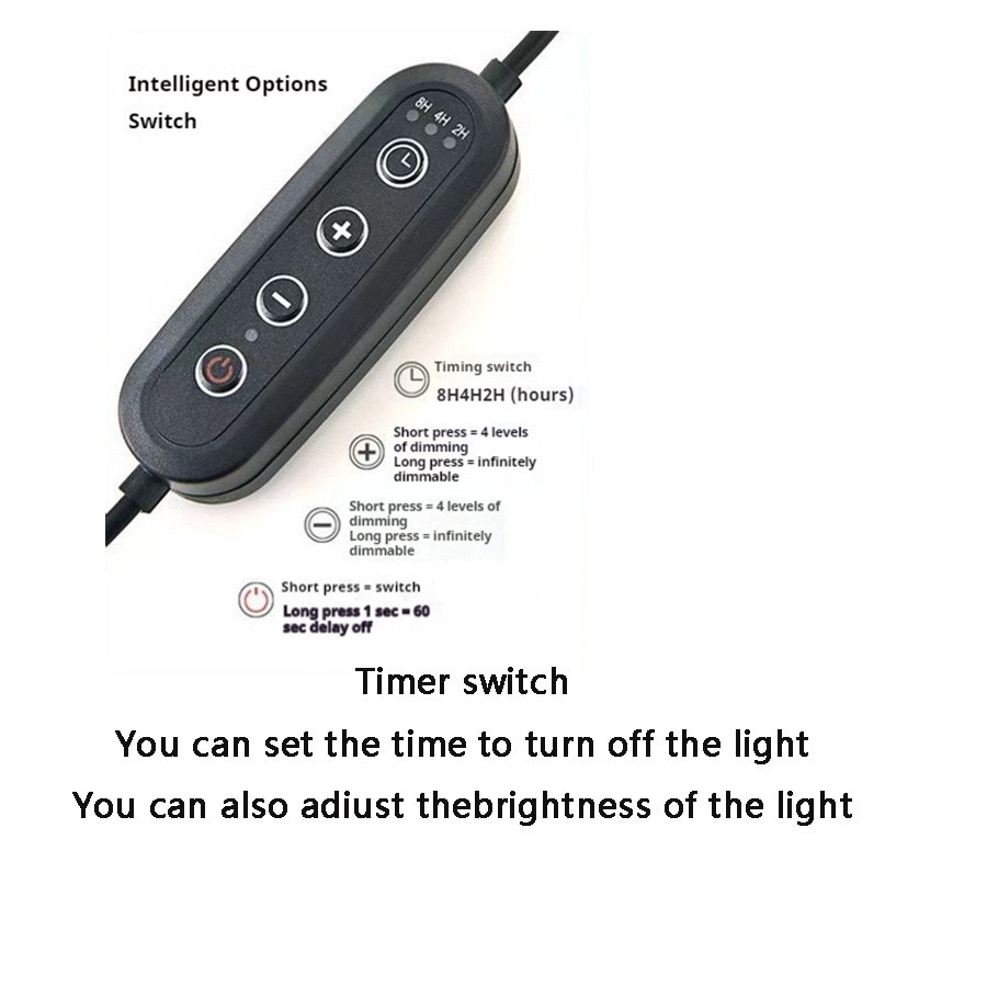 Intelligent control switch for the retro candle warmer lamp showing timer options and dimming buttons.