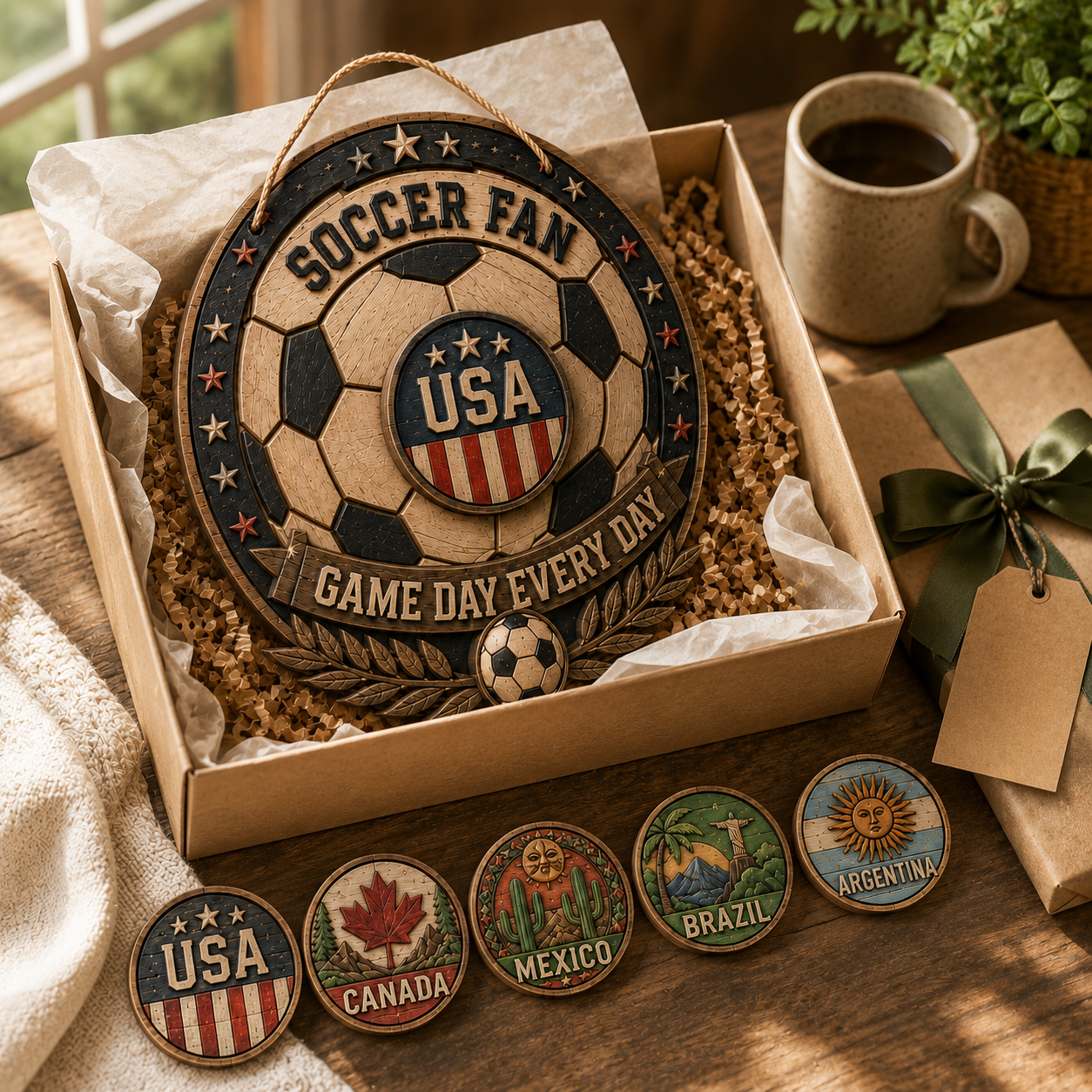 Soccer fan door sign gift for soccer lovers