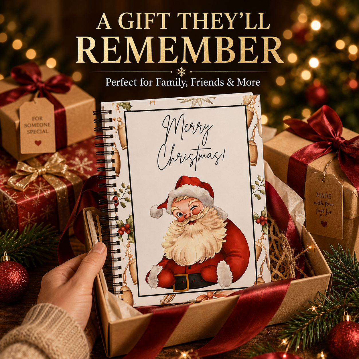 Christmas gift card book holding gift cards and notes