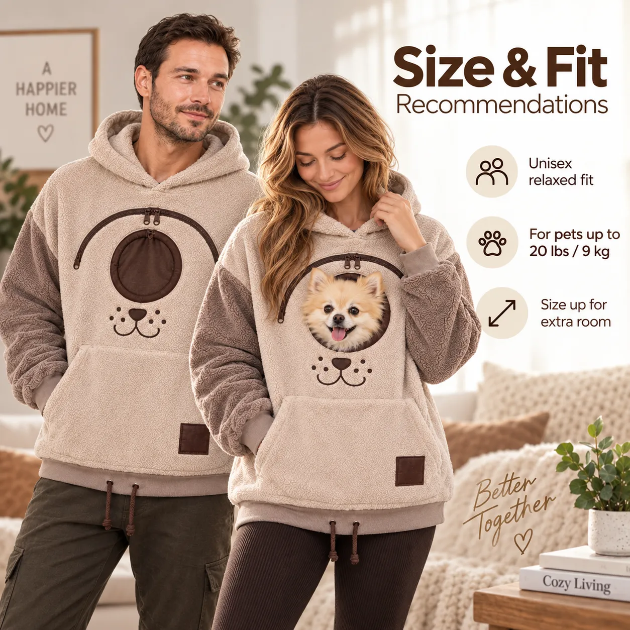 Pet pouch hoodie styled for cozy everyday wear