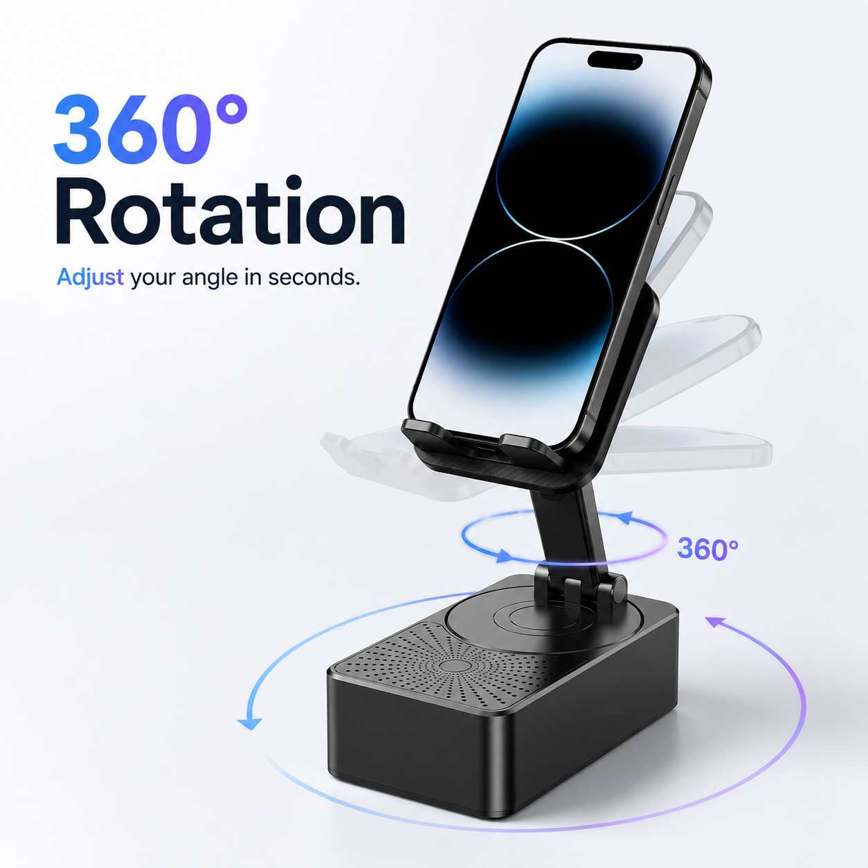 5-in-1 phone speaker stand features