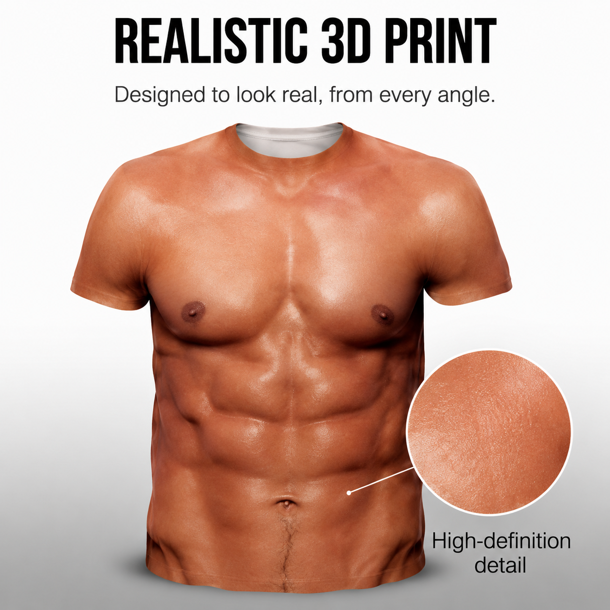 3D muscle print T-shirt novelty abs graphic overview