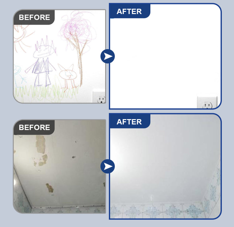 Before after wall spray examples for scribbles and damaged wall areas