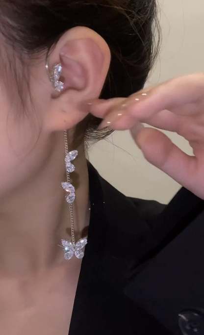 Crystal butterfly wing earrings