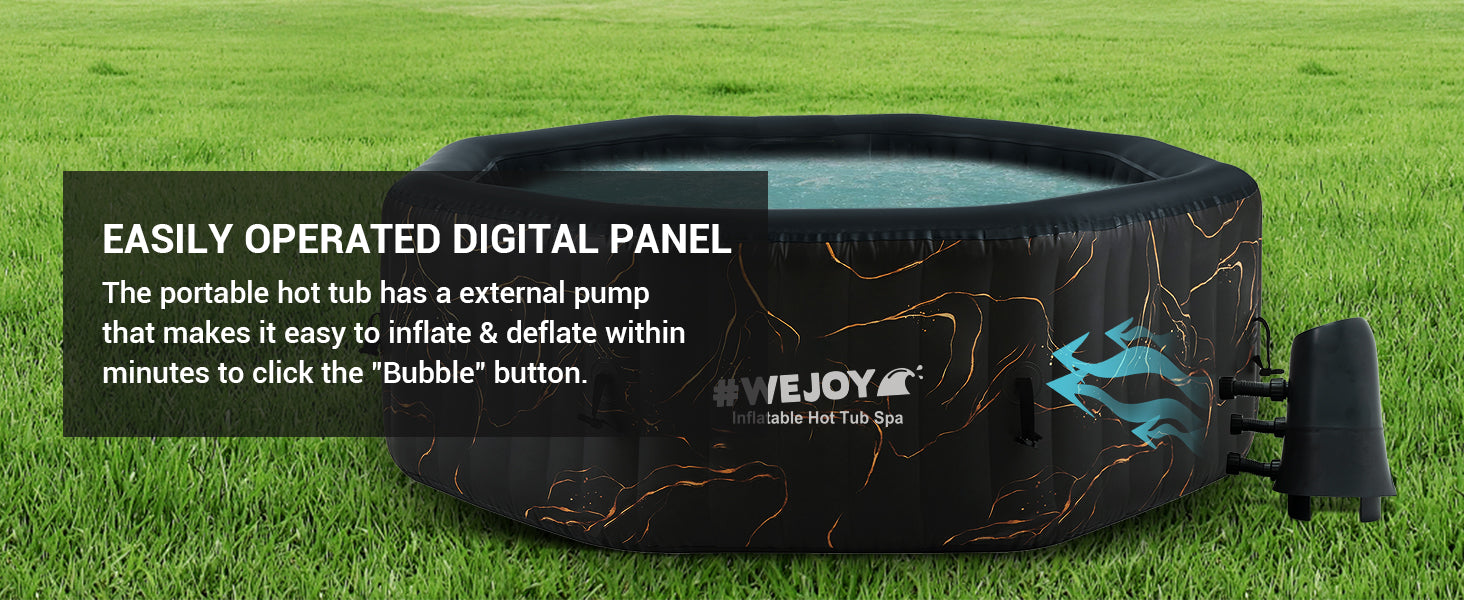 WEJOY Inflatable 2-4 Person Octagon Hot Tub Spa with 120 Air Jets