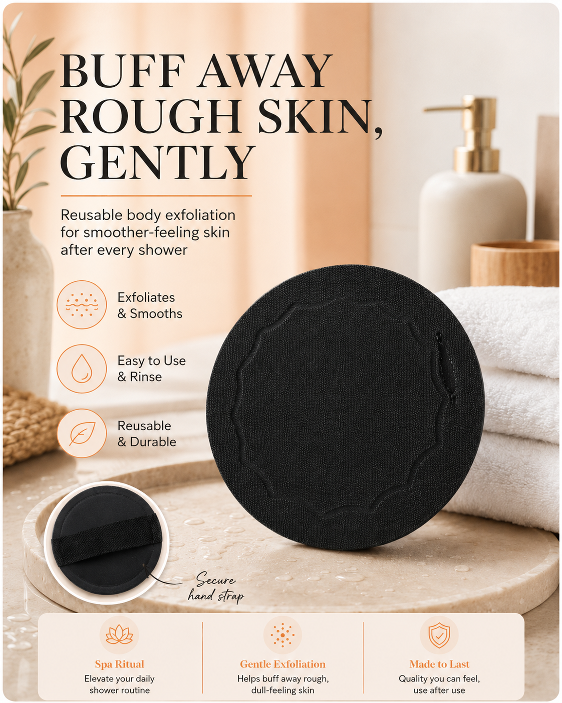 Rough texture design for effective skin exfoliation