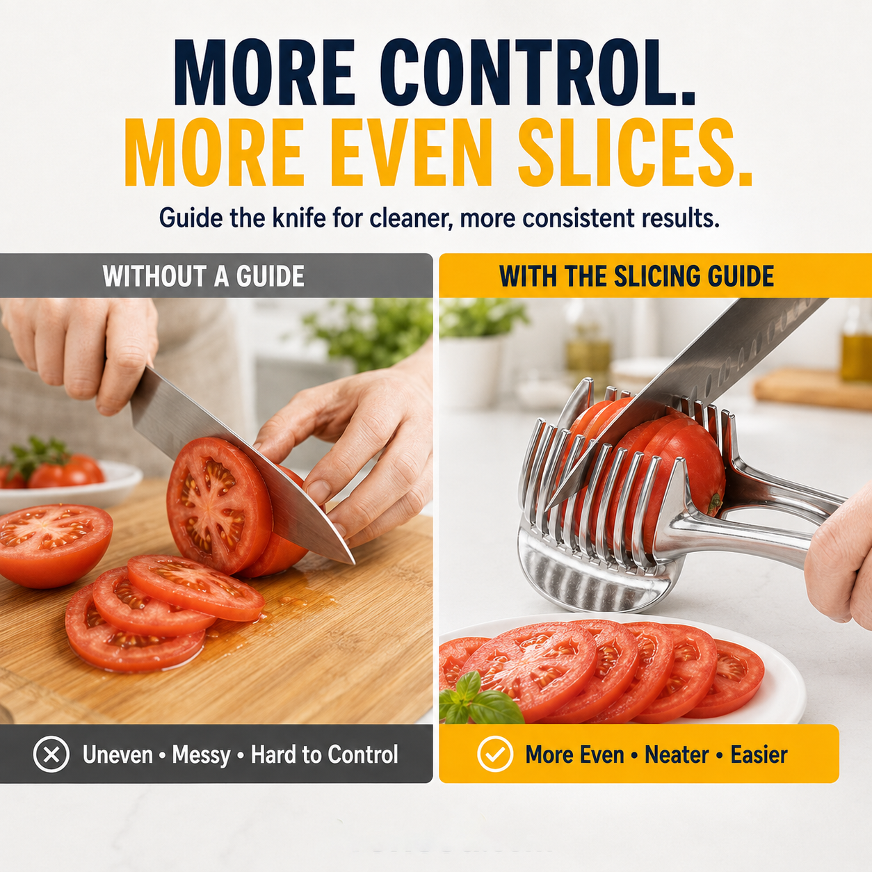Kitchen slicing guide for tomatoes citrus onions and potatoes