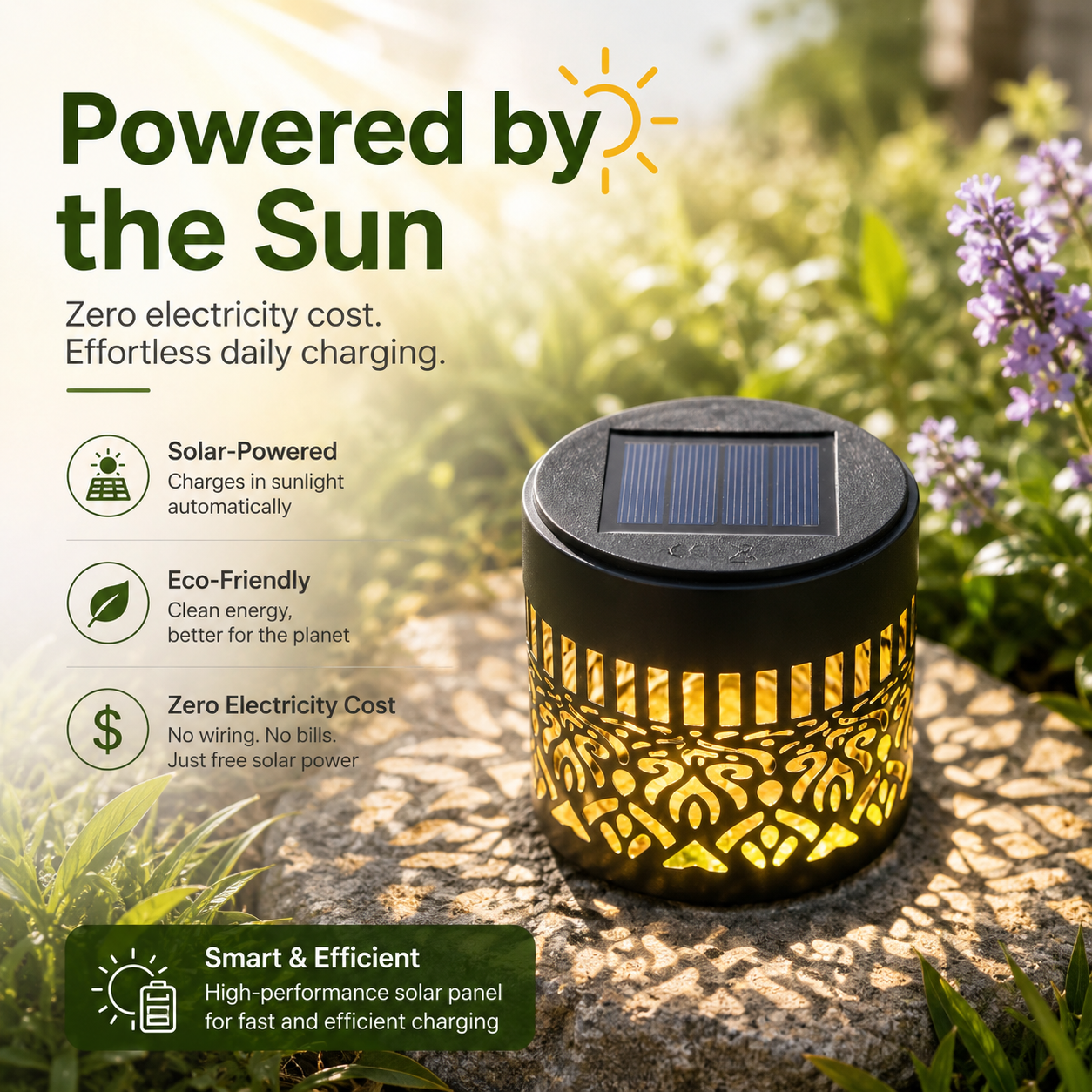 Solar powered outdoor light