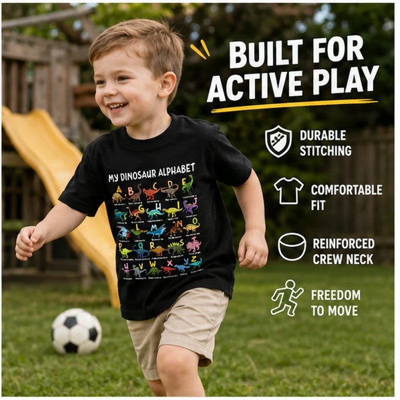 Breathable lightweight kids dinosaur t-shirt
