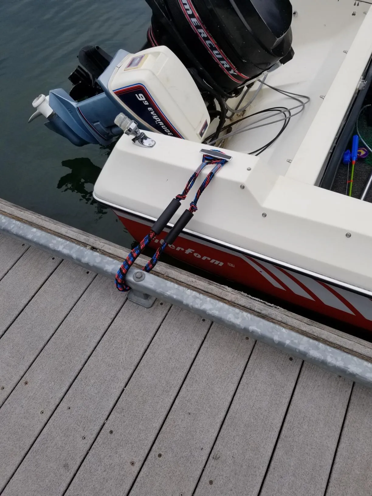 Close-up of the braided dock line construction