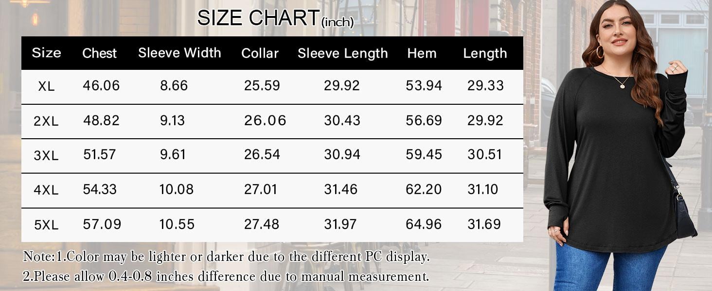 Women's Plus Size Long Sleeve Tunic Top Crew Neck Summer Oversized Fit Basic T Shirts Blouse