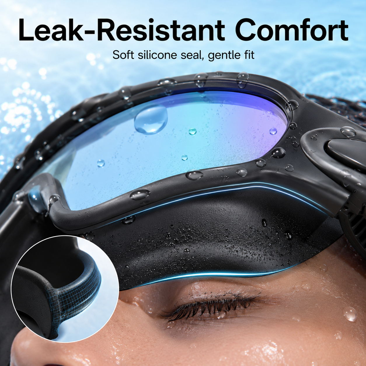 Adult anti-fog swim goggles with UV400 protection