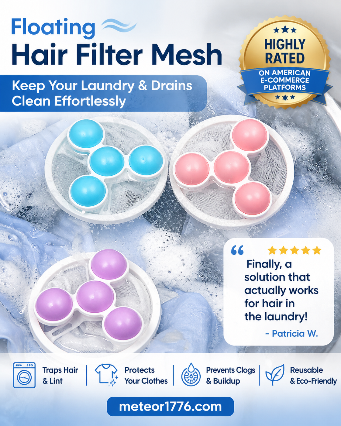 Laundry hair catcher feature