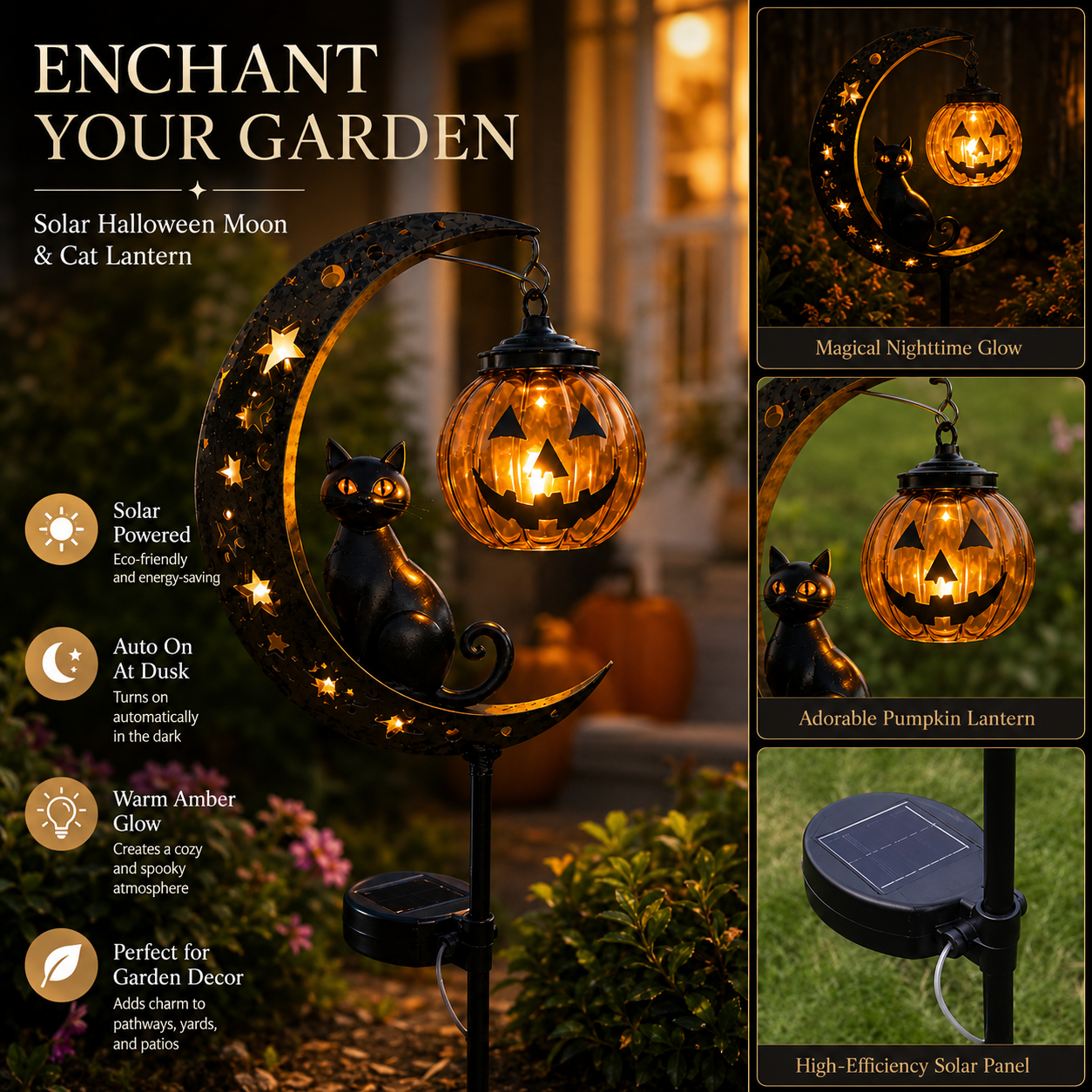 Pumpkin Moon Solar Garden Stake Light Shopify hero image