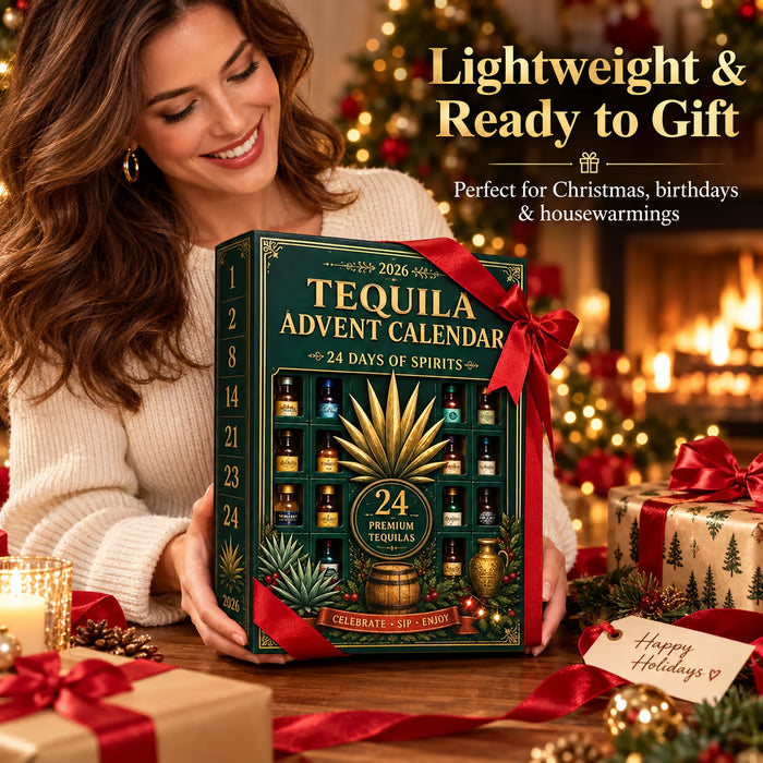 24-Day Mini Tequila Bottle Advent Blind Box for Holiday Celebration, Bar Table Decor, Collector Gift & Family Countdown - 2D Flat Acrylic