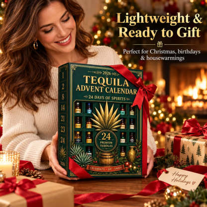 24-Day Mini Tequila Bottle Advent Blind Box for Holiday Celebration, Bar Table Decor, Collector Gift & Family Countdown - 2D Flat Acrylic