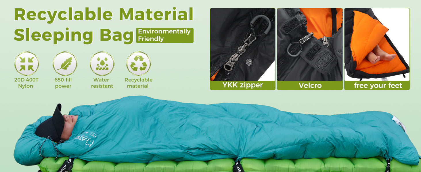 ATEPA Coldmaster Down Sleeping Bag Ultralight Sleeping Bag