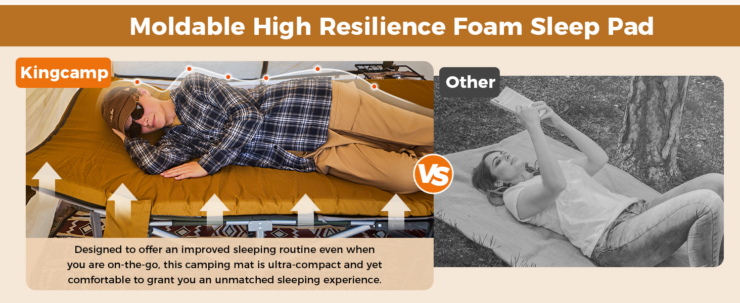 KingCamp Memory Foam Camping Mattress Camping Sleeping Pad