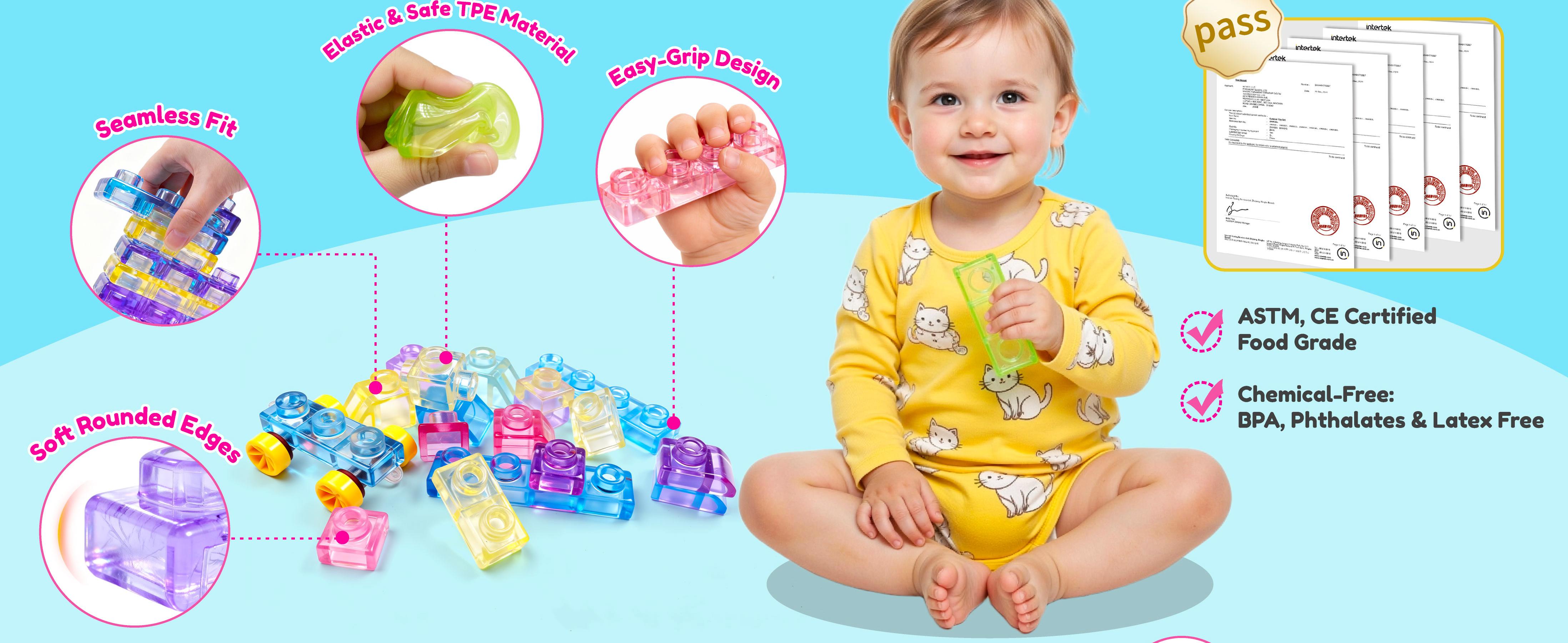 Colorful soft jelly building blocks set for children