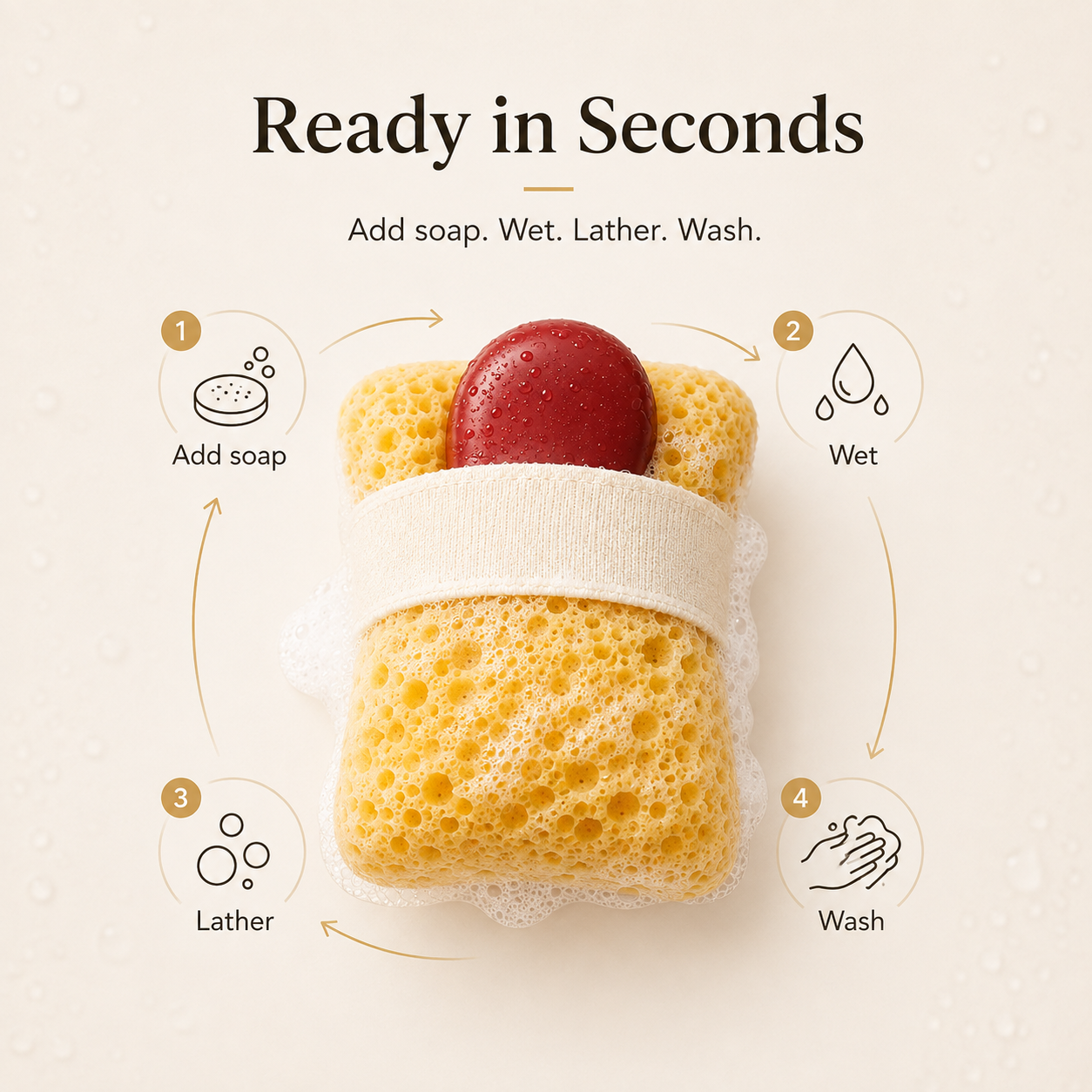 Soap pocket bath sponge yellow main profile view