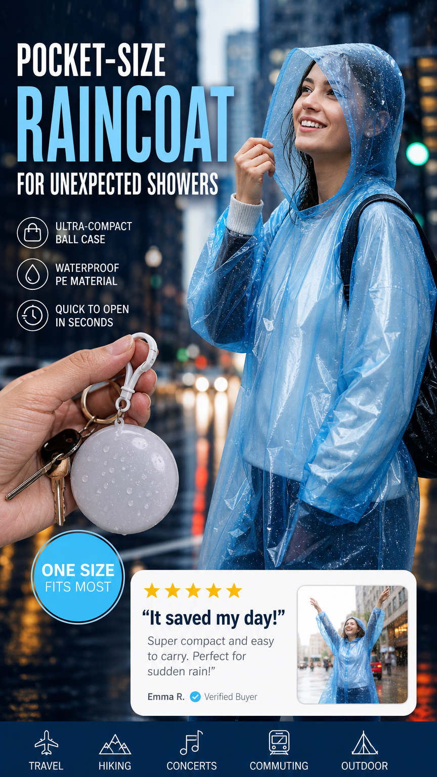 Compact portable raincoat ball