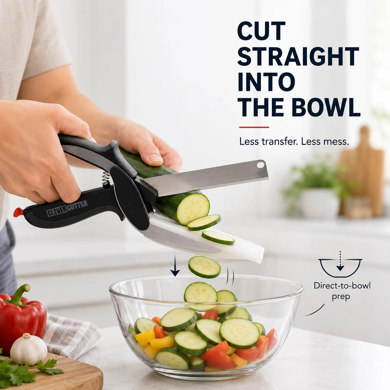 Cut straight into the bowl