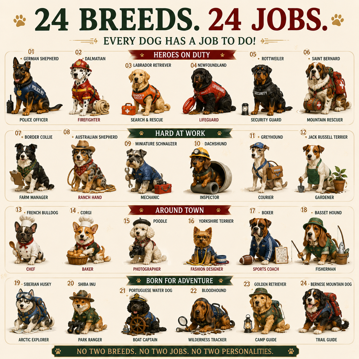 24 Breeds 24 Jobs Dogs On Duty Advent Calendar