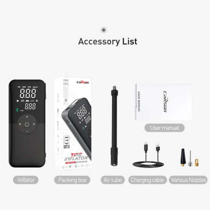 Portable Tire Inflator with Rechargeable Battery