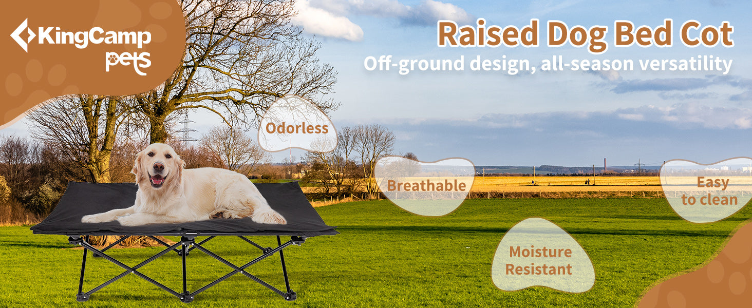 KingCamp PETS SEDUM Elevated Dog Bed with Separate Washable Sleeping Mat