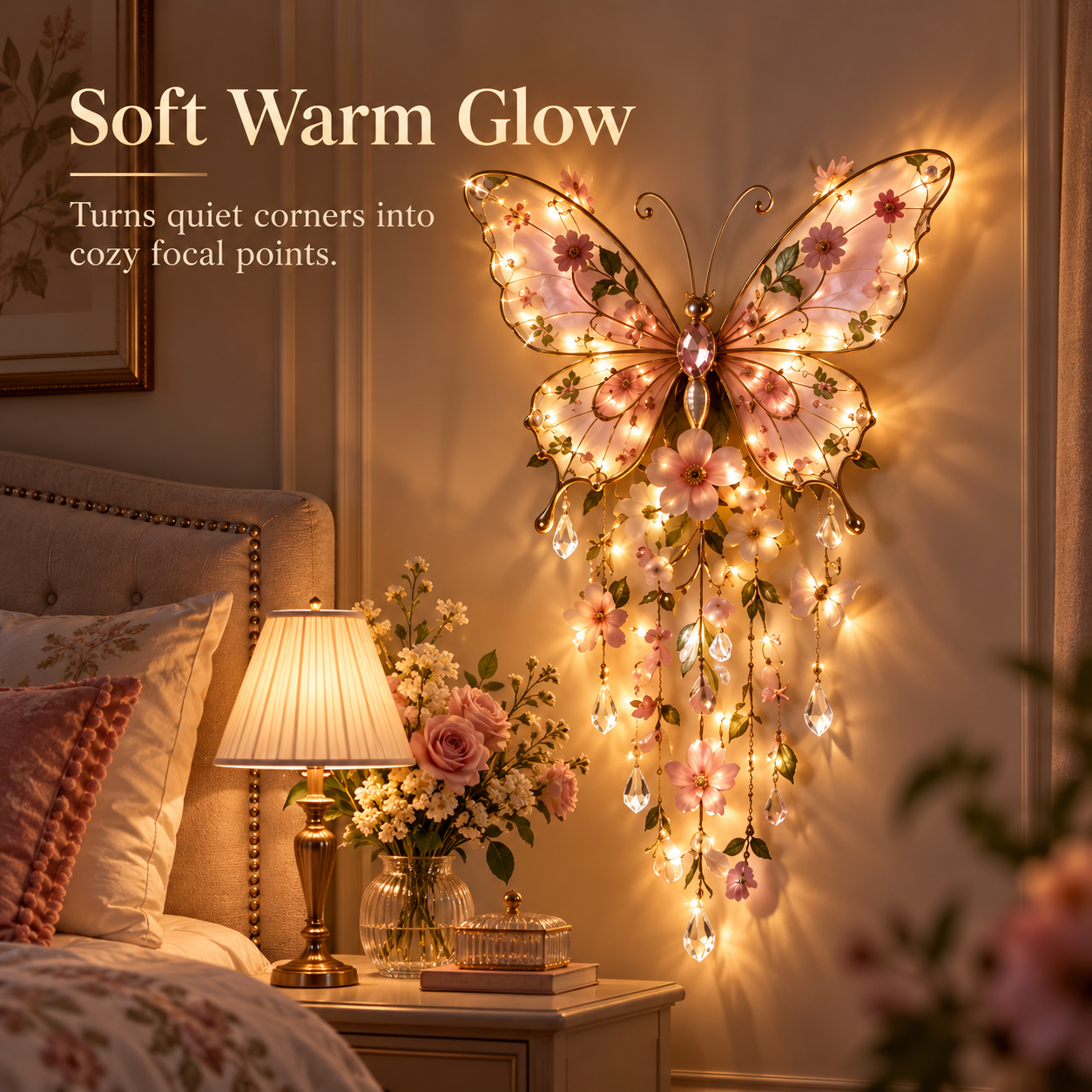 Butterfly wall light ready to hang