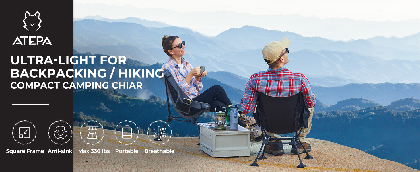 ATEPA Ultralight Square Tall Camping Chair